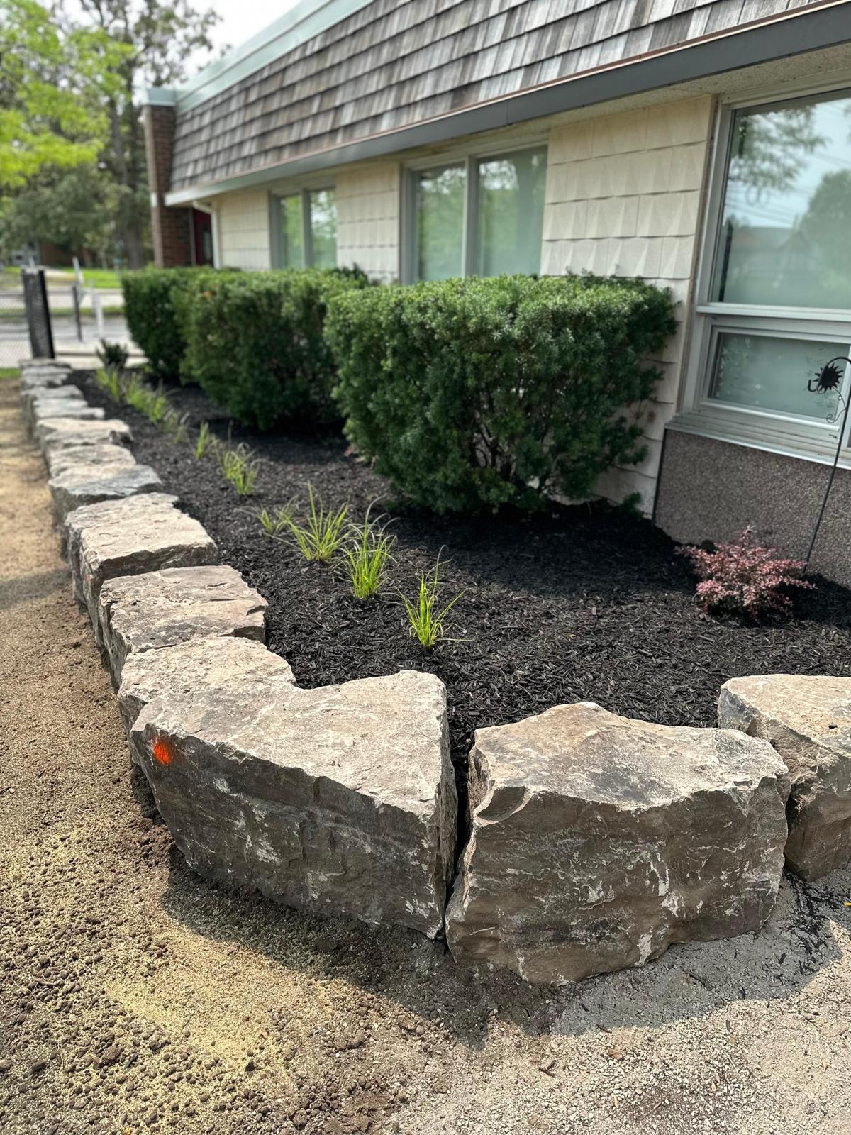 Armor stone landscape border